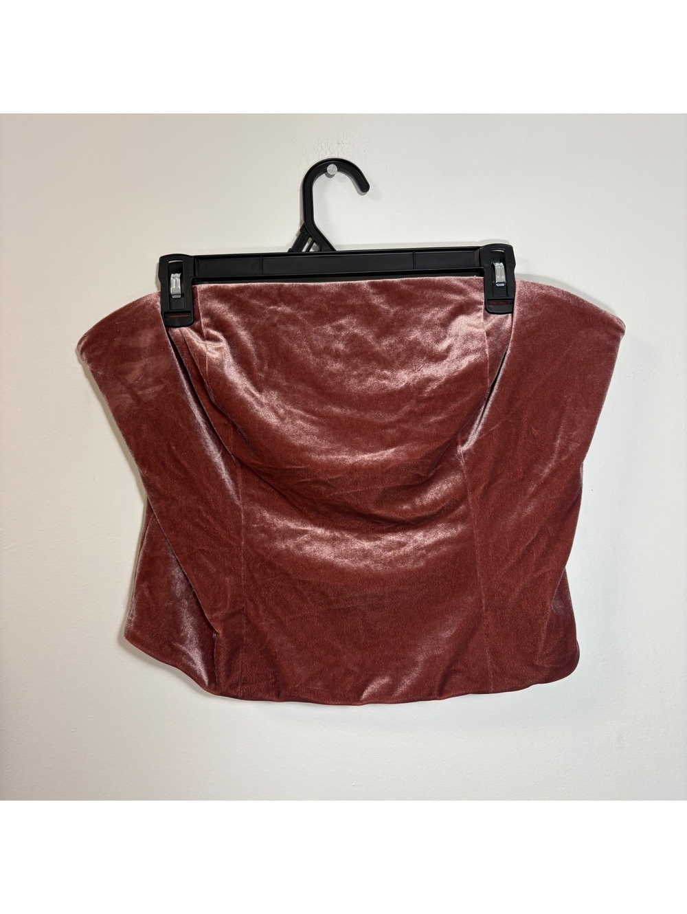 Dark Mauve Pink Velvety Corset Bustier Top - Trendy Y2K boho chic party - Large